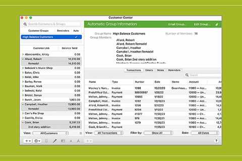 QuickBooks for Mac 2023 Customer Group Features