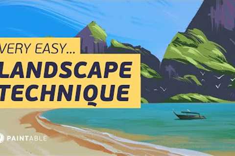 Landscape Digital Painting for Beginners | Paintable Digital Art Tutorial