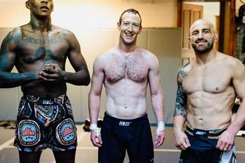 Mark Zuckerberg looks chiseled posing shirtless with MMA fighters amid Elon Musk cage match talk