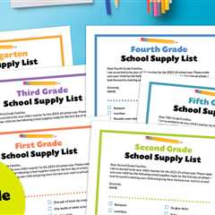 Get These Free School Supply Lists for Grades K-5!