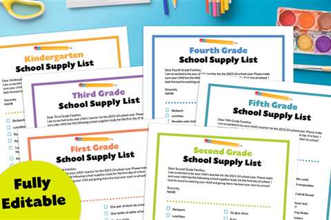 Get These Free School Supply Lists for Grades K-5!