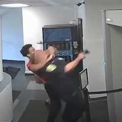 Video shows man attack Ohio officer in PD's lobby