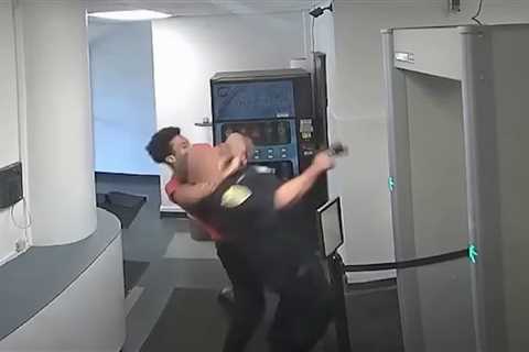 Video shows man attack Ohio officer in PD's lobby