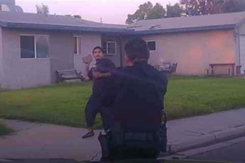 BWC video: Man throws brick at Calif. officers moments before fatal shooting