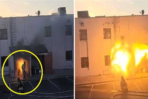 Close call caught on camera: Virginia firefighter experiences electrical explosion up close