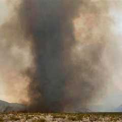 Firefighters battle 'fire whirls,' high heat in California desert