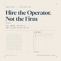 An outsourced COO should be an individual operator with documented engagements at companies your..